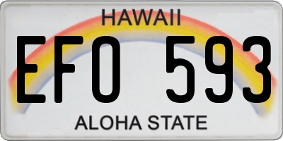 HI license plate EFO593