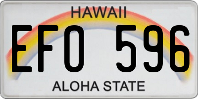 HI license plate EFO596