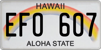 HI license plate EFO607