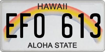 HI license plate EFO613