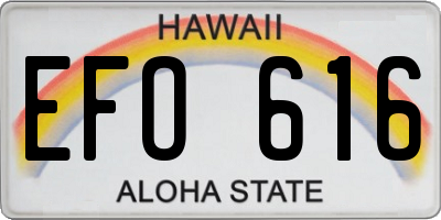 HI license plate EFO616