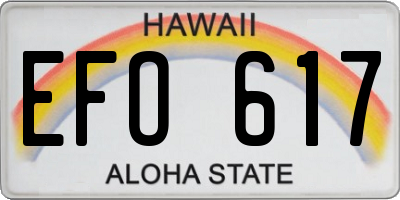 HI license plate EFO617