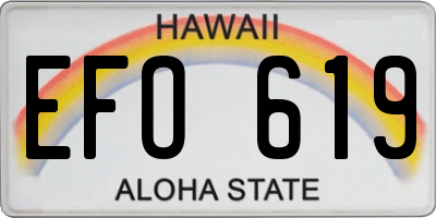HI license plate EFO619
