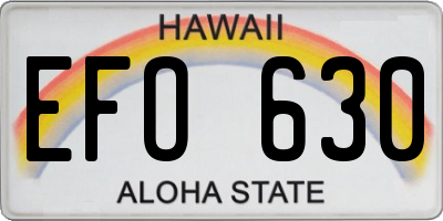 HI license plate EFO630