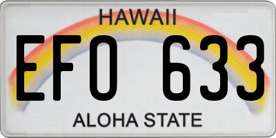 HI license plate EFO633
