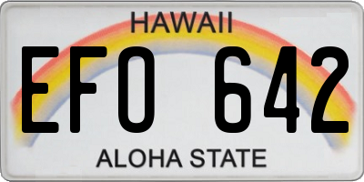 HI license plate EFO642