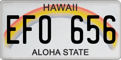 HI license plate EFO656