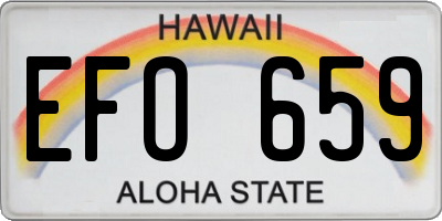 HI license plate EFO659