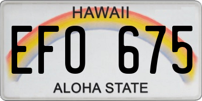 HI license plate EFO675