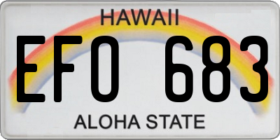 HI license plate EFO683