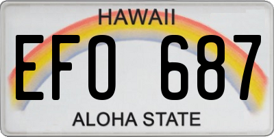 HI license plate EFO687