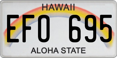 HI license plate EFO695