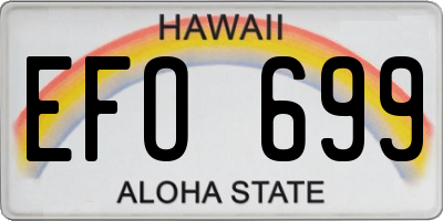 HI license plate EFO699