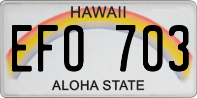 HI license plate EFO703