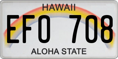 HI license plate EFO708