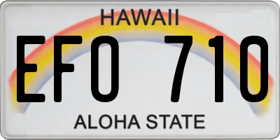 HI license plate EFO710
