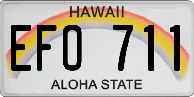 HI license plate EFO711
