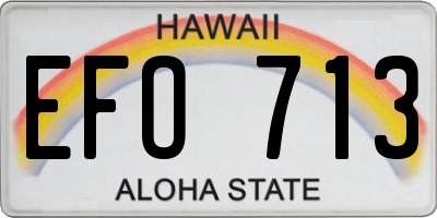 HI license plate EFO713