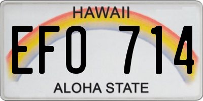 HI license plate EFO714