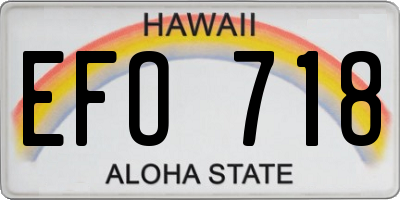 HI license plate EFO718