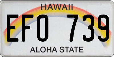 HI license plate EFO739