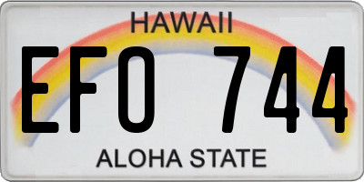 HI license plate EFO744