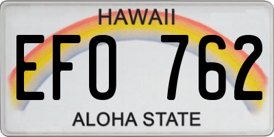 HI license plate EFO762
