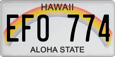 HI license plate EFO774