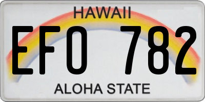 HI license plate EFO782