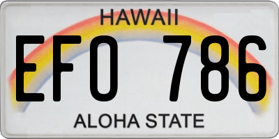 HI license plate EFO786