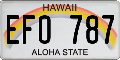 HI license plate EFO787