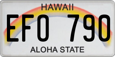 HI license plate EFO790