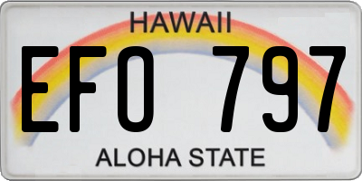 HI license plate EFO797