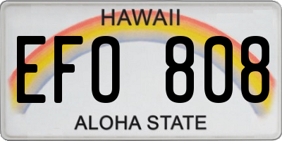 HI license plate EFO808