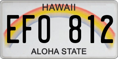 HI license plate EFO812