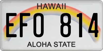 HI license plate EFO814