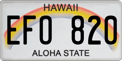 HI license plate EFO820