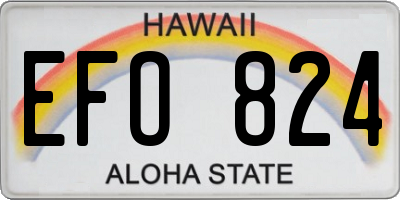 HI license plate EFO824