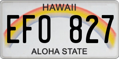 HI license plate EFO827