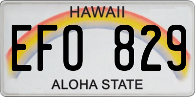 HI license plate EFO829