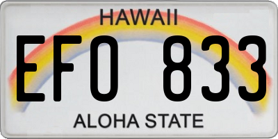 HI license plate EFO833