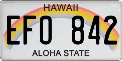 HI license plate EFO842