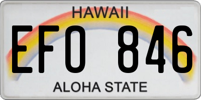 HI license plate EFO846