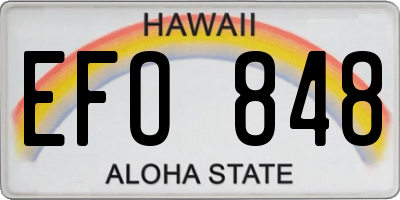 HI license plate EFO848