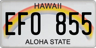 HI license plate EFO855