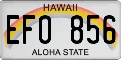 HI license plate EFO856