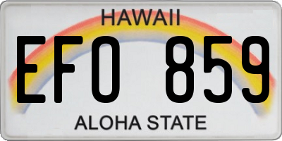HI license plate EFO859