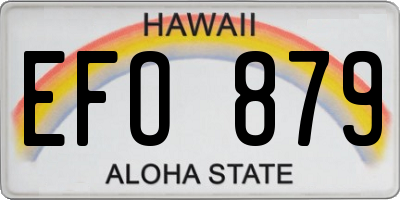 HI license plate EFO879