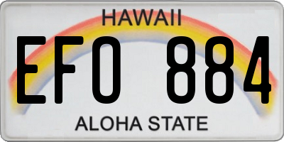 HI license plate EFO884