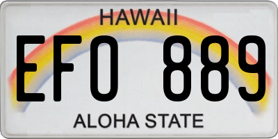 HI license plate EFO889
